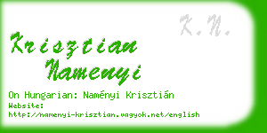 krisztian namenyi business card