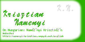 krisztian namenyi business card